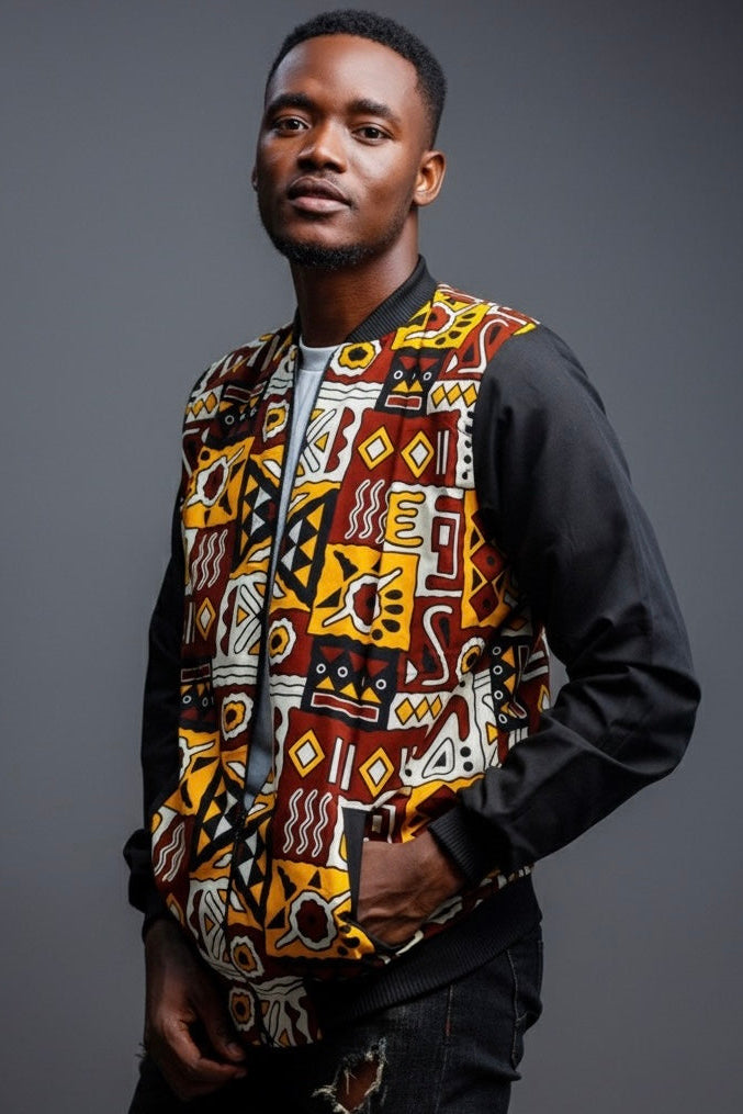 MEN ANKARA AFRICAN PRINT JACKET