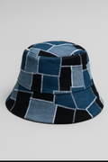 DENIM PATCH WORK BUCKET HAT
